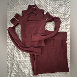 Two Piece Cut Out Top and Skirt